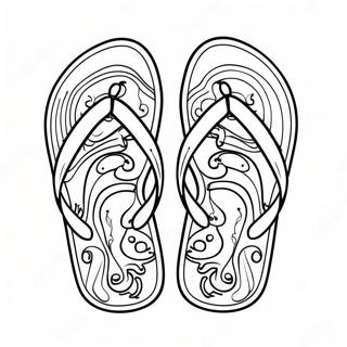 Farveside Med Farverige Flip Flops Pa Stranden 31699-14162