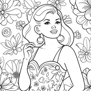 Retro Pin Up Girl I Blomsterkjole Farveside 31910-16428