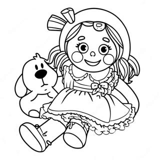 Raggedy Ann Med Sin Dukke Farveside 33672-17813