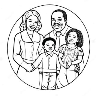 Afrikansk Amerikansk Familie Sammen Farveside 33903-17988