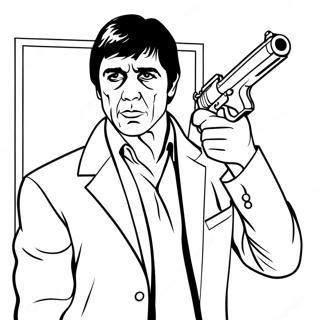 Scarface Med Pistol Farveside 34954-29095