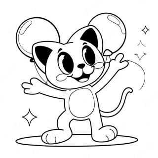 Felix Katten Leger Med Balloner Farveside 35914 29968