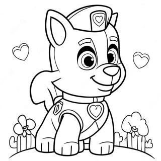 Paw Patrol Valentine Farvelægningssider