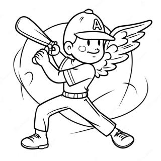 Angels Baseballspiller Der Svinger Bat Farveside 37206-30979