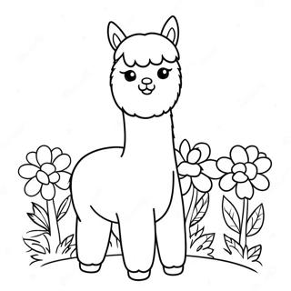 Sod Alpaca Med Blomster Farveside 37586-31297