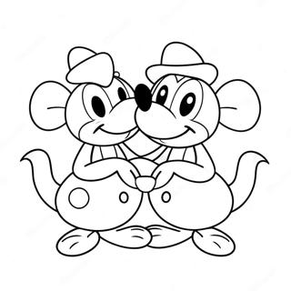 Mickey Og Minnie Kaerlighedsfugle Farveside 37647-31319