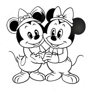 Mickey Og Minnie Kaerlighedsfugle Farveside 37647-31320