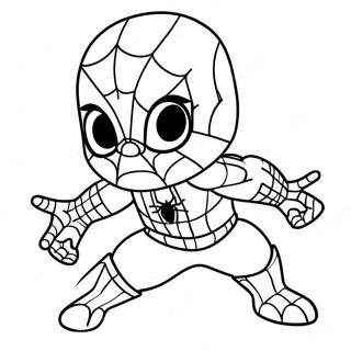 Chibi Spiderman Farvelægningssider