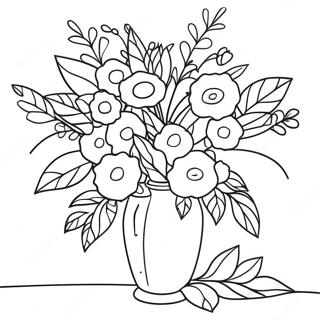 Blomster I En Vase Farveside 38116-31700