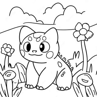 Bulbasaur I En Blomsterhave Farveside 38407-31926