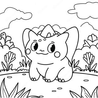 Bulbasaur I En Blomsterhave Farveside 38407-31927