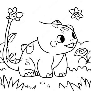 Bulbasaur I En Blomsterhave Farveside 38407-31928