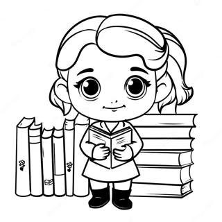 Chibi Hermione Granger Med Boger Farveside 39638-32898