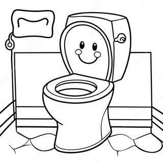 Sjovt Toilet Med Et Smil Farveside 40779-33780