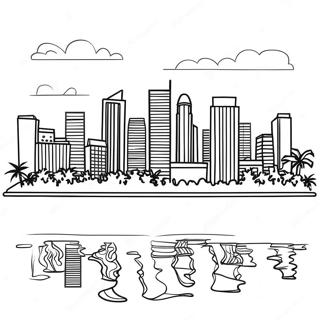 Farverig Miami Skyline Farveside 41900-34758