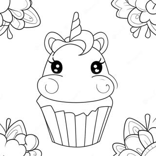 Glitrende Enhjorning Cupcake Farveside 42662-35539