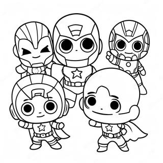 Søde Chibi Avengers Farvelægningssider