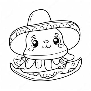 Sjov Taco Kat Med Sombrero Farveside 43042-35838