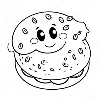 Sod Bagel Med Smilende Ansigt Farveside 43583-36265