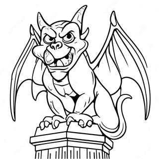 Mystisk Gargoyle Pa Katedral Farveside 44133-36706