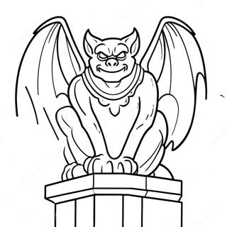 Mystisk Gargoyle Pa Katedral Farveside 44133-36707