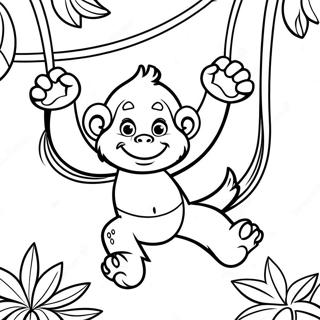 Legesyg Orangutang Svingende Fra Vinstokke Farveside 44193-36751