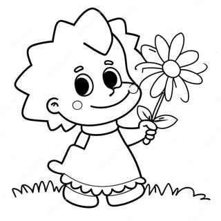 Maggie Simpson Med En Blomst Farvelaegningsside 46084-38389