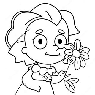 Maggie Simpson Med En Blomst Farvelaegningsside 46084-38390