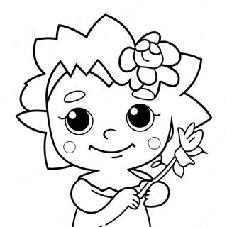 Maggie Simpson Med En Blomst Farvelaegningsside 46084-38391