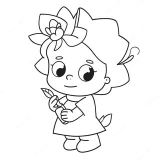 Maggie Simpson Med En Blomst Farvelaegningsside 46084-38392