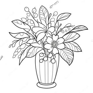 Blomster Vase Med Farverige Blomster Farveside 46403-38647