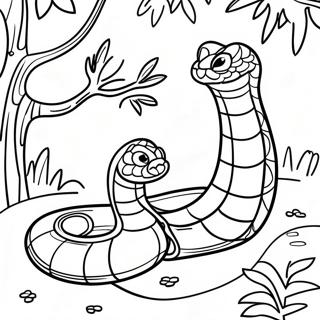 Farverig Jungle Slange Coloring Page 4732-3806