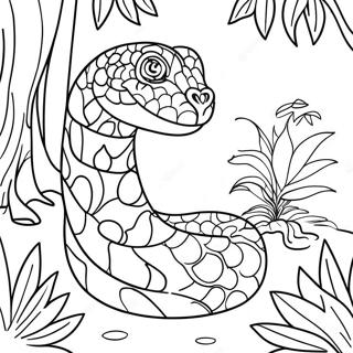 Farverig Jungle Slange Coloring Page 4732-3807