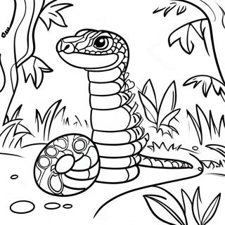 Farverig Jungle Slange Coloring Page 4732-3808