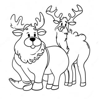 Sjov Julemand Med Rensdyr Coloring Page 4751-3820