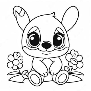 Bedarende Baby Stitch Med Blomster Farveside 47745-39701