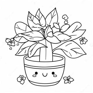 Kawaii Plante Farvelægningssider