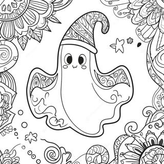 Skraemmende Halloween Zentangle Spogelse Farveside 48115-40003