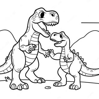 Giganotosaurus Vs T Rex Episk Kamp Farvelaegning 48834-40567