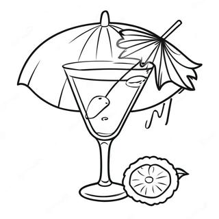 Tropisk Cocktail Med Parasol Farveside 49115-40799