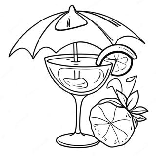 Tropisk Cocktail Med Parasol Farveside 49115-40800