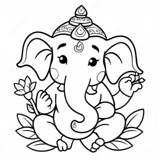 Sod Ganesha Med Blomster Farveside 49815-41553