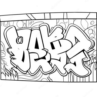 Farverig Hip Hop Graffiti Vaeg Farveside 50195-41857