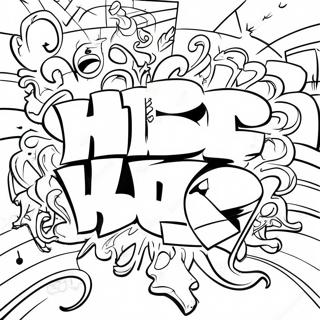 Farverig Hip Hop Graffiti Vaeg Farveside 50195-41860