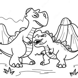 T Rex Vs Triceratops Kamp Farveside 50365-41996