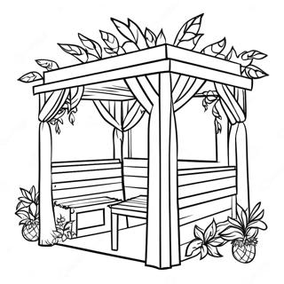 Farverig Sukkah Med Dekorationer Farveside 50875-42390