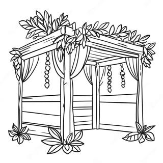 Farverig Sukkah Med Dekorationer Farveside 50875-42391