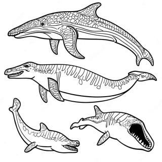 Mosasaurus Megalodon Farvelægningssider