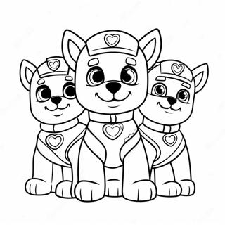 Paw Patrol Valentiner Farvelægningssider