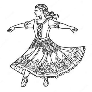 Traditionel Irsk Danser I Kostume Farveside 52597-43746